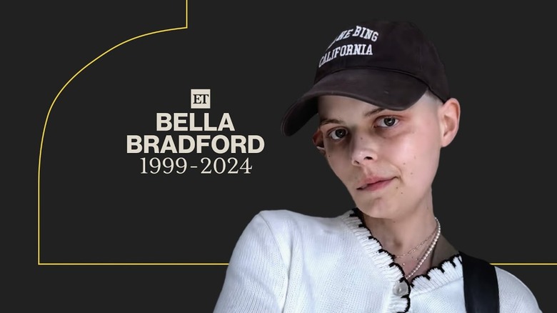 Bella Bradford's death announcement showing her birth and death dates