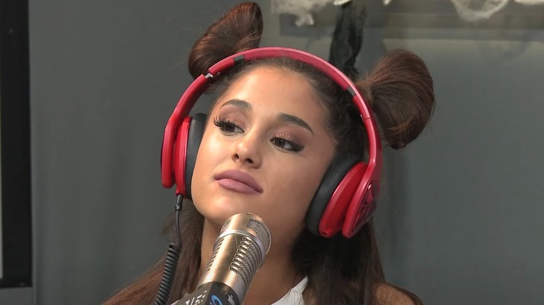 Ariana Grande wearing headphones