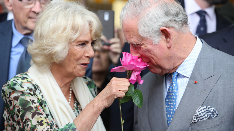 Camilla Parker Bowles and Charles smiling 