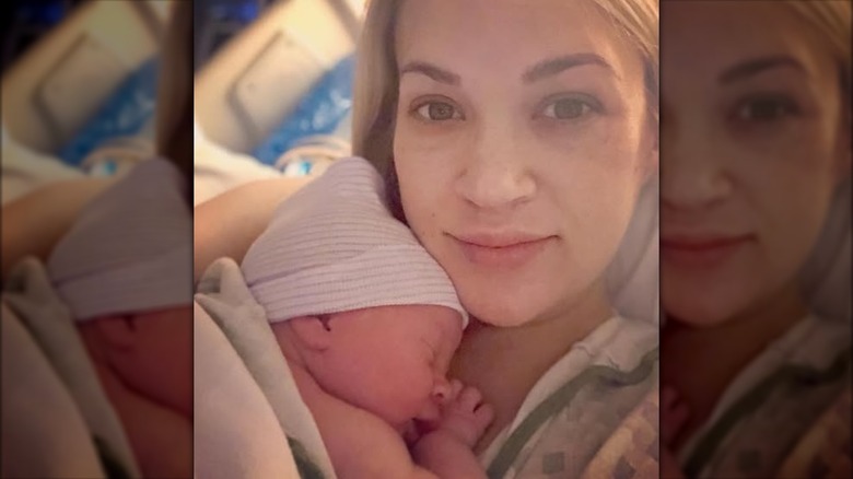 Carrie Underwood with her newborn son Jacob