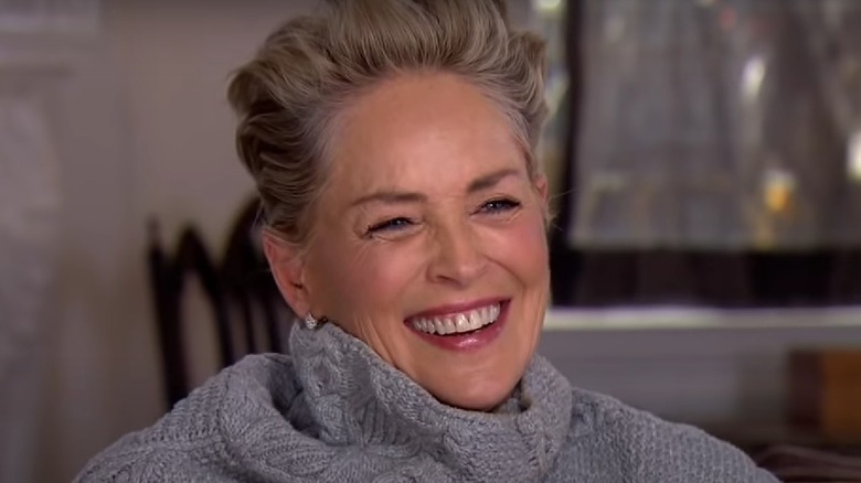 Sharon Stone laughing 