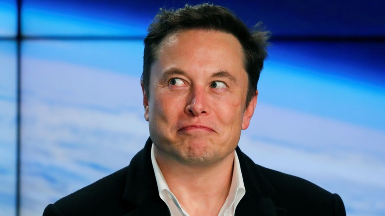 Elon Musk pulling a face