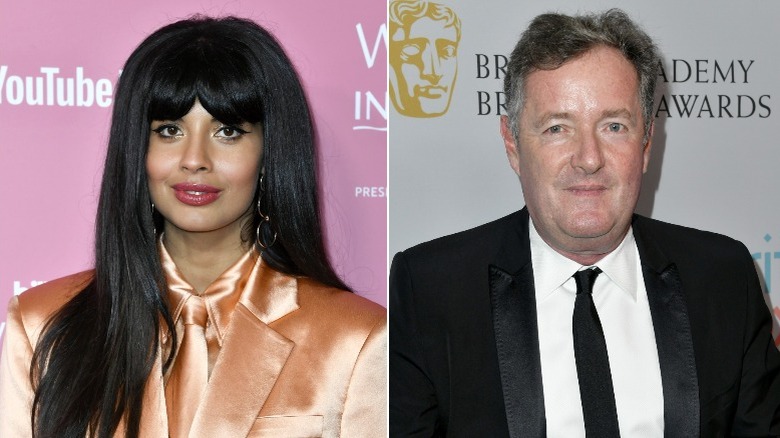 Jameela Jamil and Piers Morgan