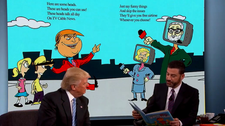 Jimmy Kimmel reading to Donald Trump