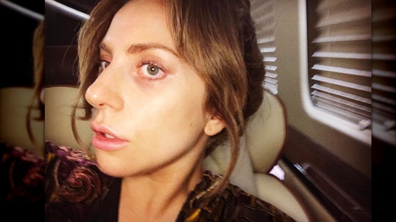 Lady Gaga with brown hair