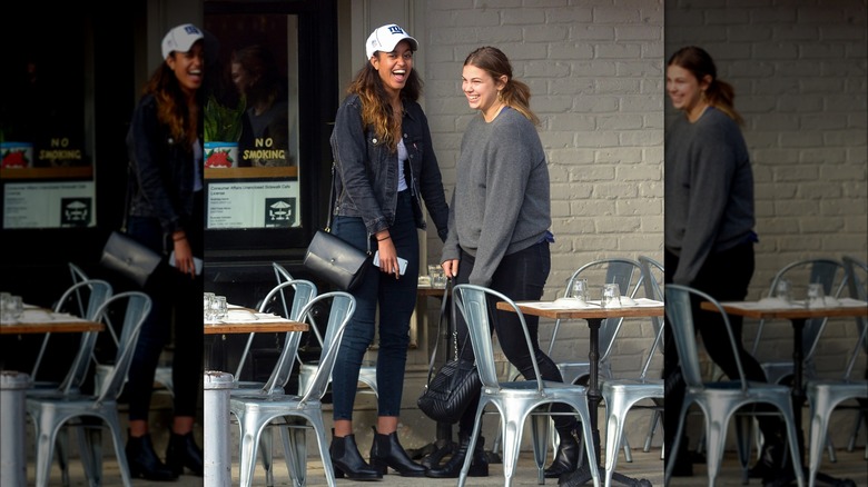 Malia Obama and friend laughing