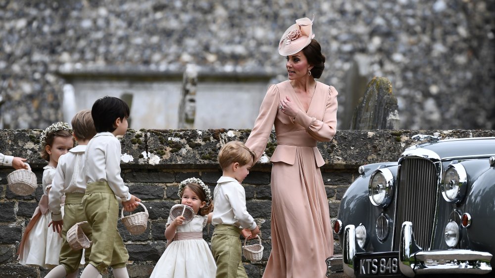 Kate with kids at Pippa's wedding