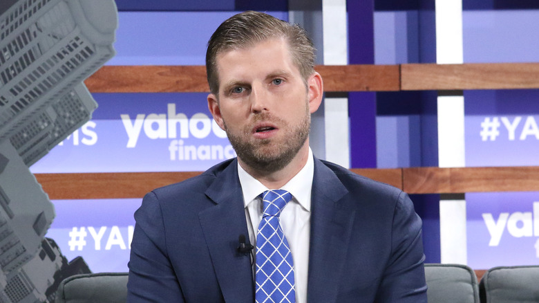 Eric Trump speaking during interview