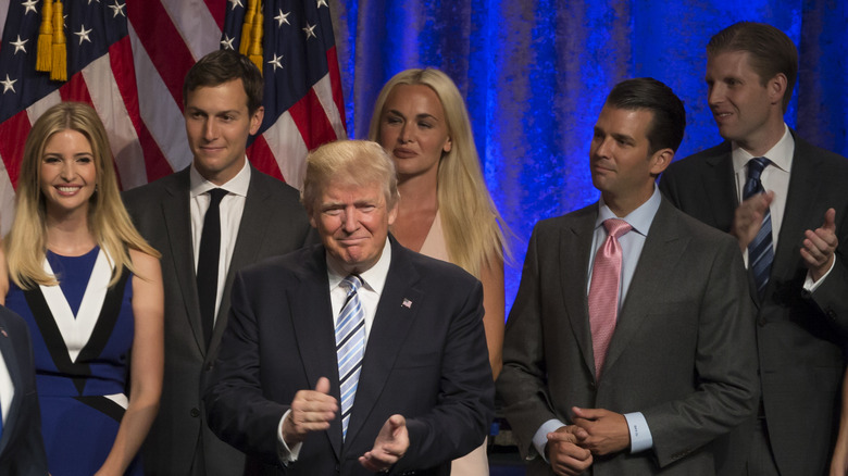 Donald Trump and his children onstage
