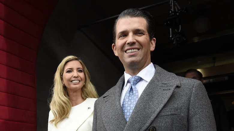 Ivanka Trump and Donald Trump Jr. smiling