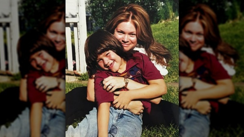 Valerie Bertinelli posing her son in a throwback shot