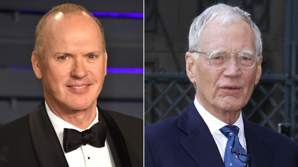 Michael Keaton at the Vanity Fair Oscar Party; David Letterman outside the Late Show in 2014