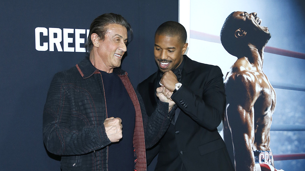 Sylvester Stallone and Michael B. Jordan at the Creed II premiere