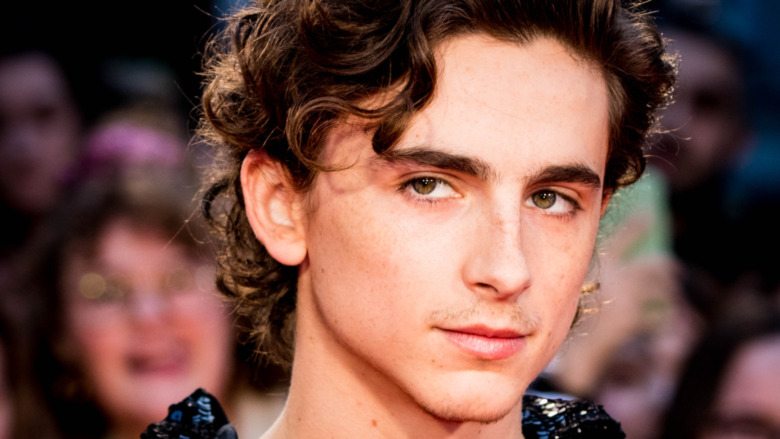 Timothée Chalamet staring off