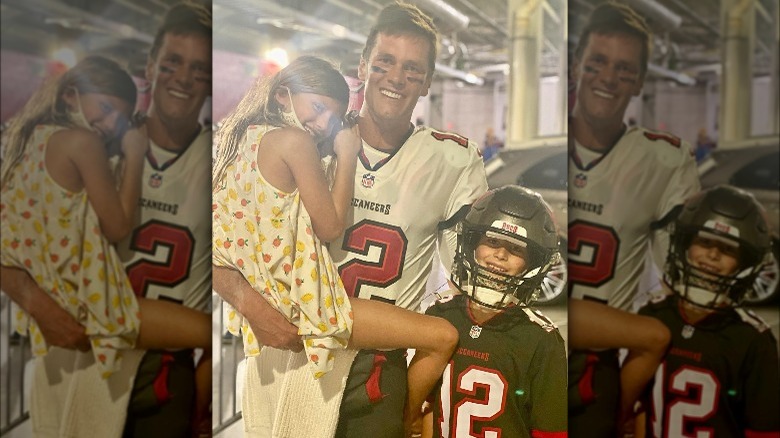 Tom Brady with two of his children