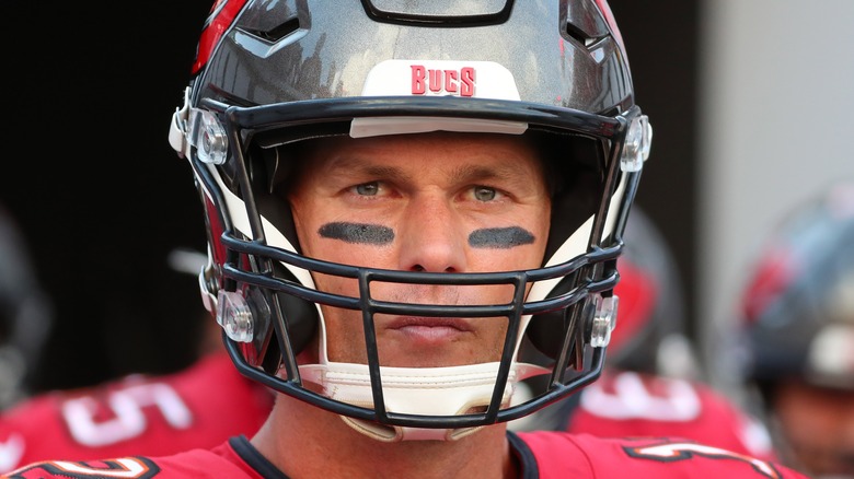 Tom Brady in football helmet