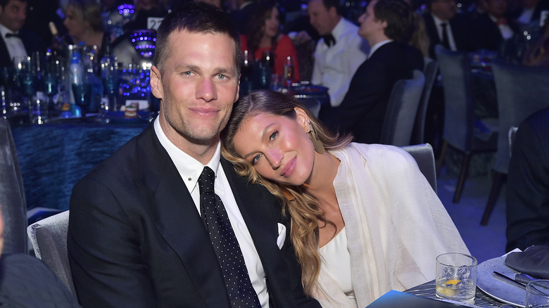 Tom Brady with Gisele Bundchen at dinner