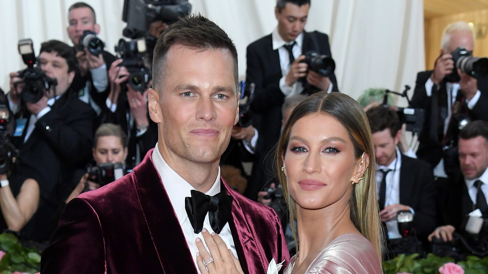 Tom Brady and wife Gisele Bundchen pose together at the 2019 Met Gala