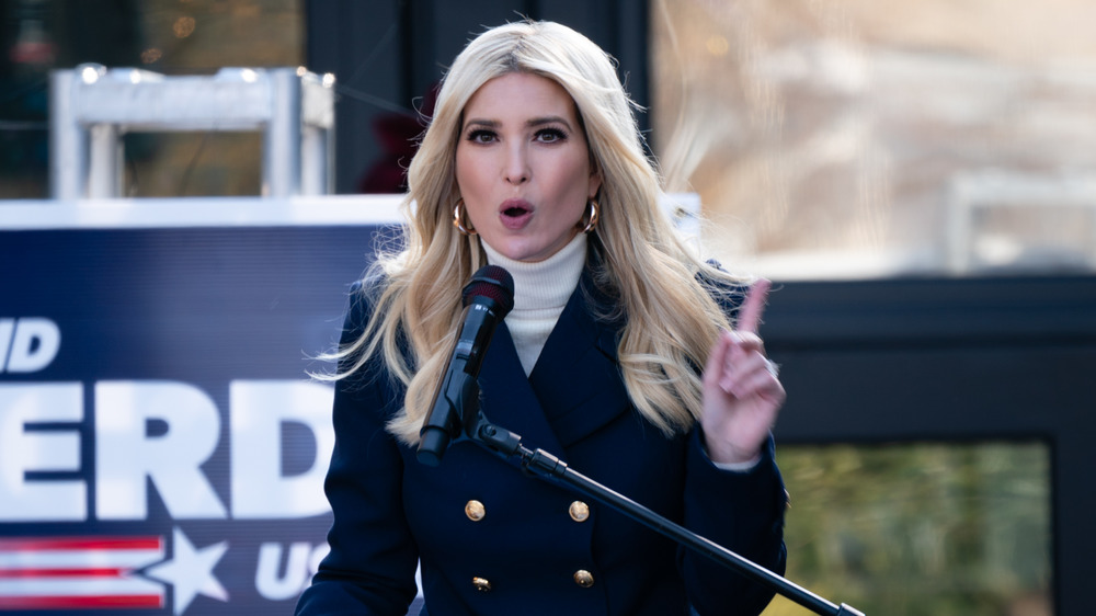 Ivanka Trump speaking into a microphone