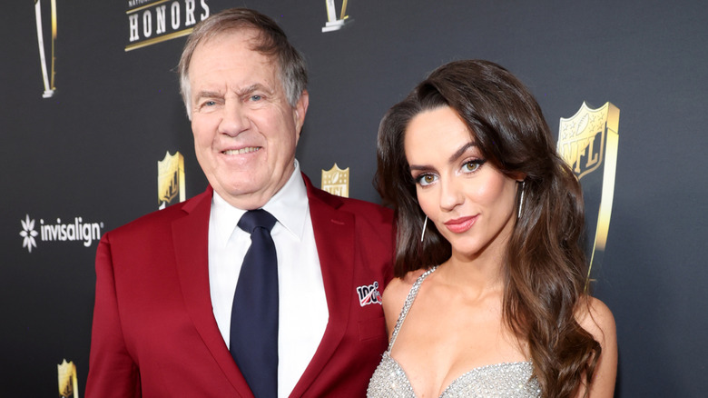 Bill Belichick and Jordon Hudson on the red carpet