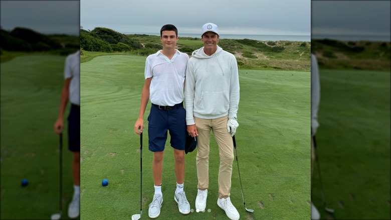 Jack and Tom Brady golfing