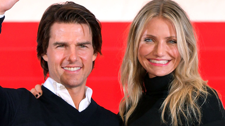 Tom Cruise and Cameron Diaz smiling