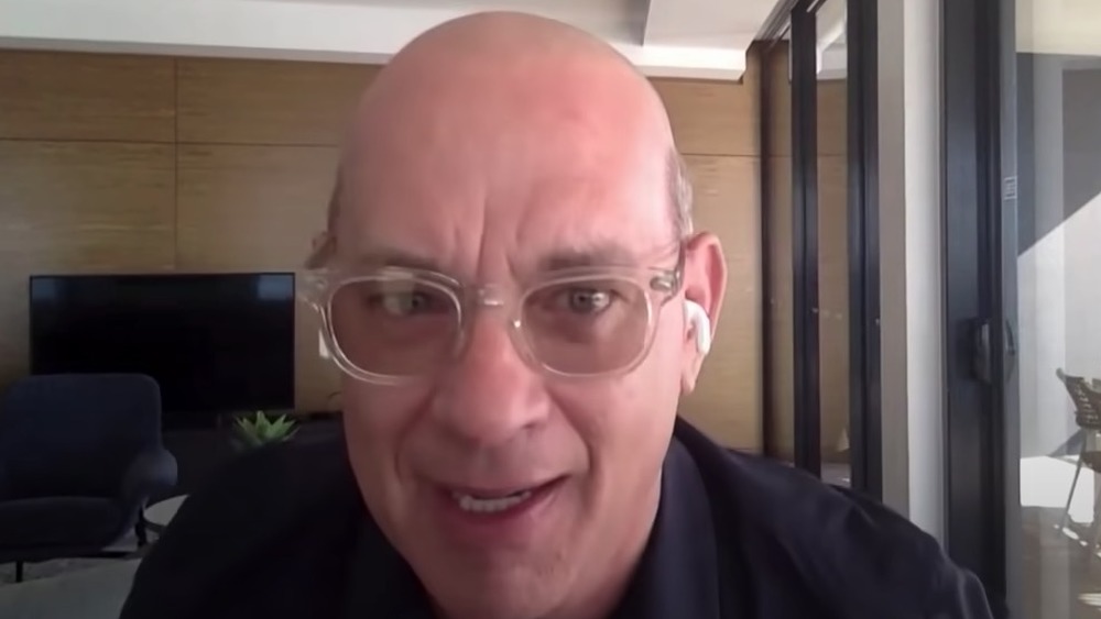 Tom Hanks sports a bald head