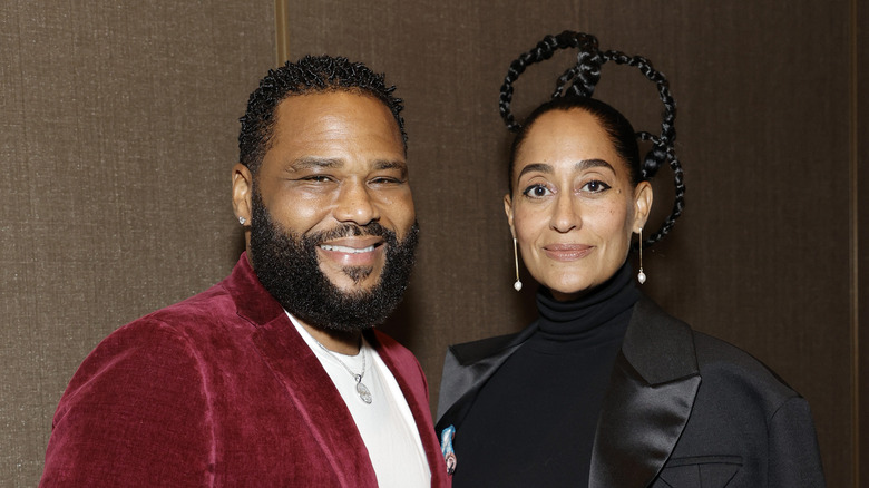 Tracee Ellis Ross poses for a photo with Anthony Anderson 