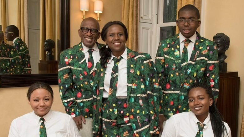 The Roker family in matching clothing