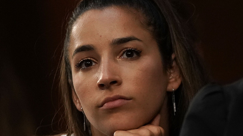 Aly Raisman looking straight ahead