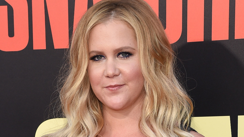 Amy Schumer at an event, slightly smiling