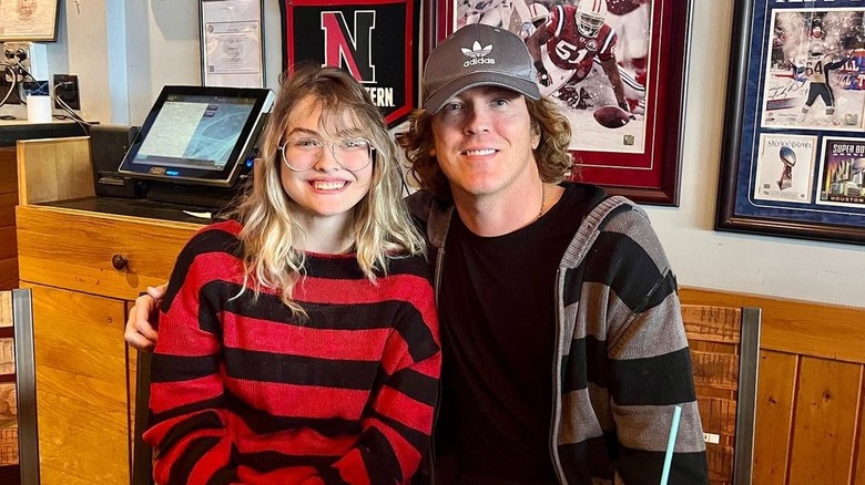 Larry and Dannielynn Birkhead at a restaurant