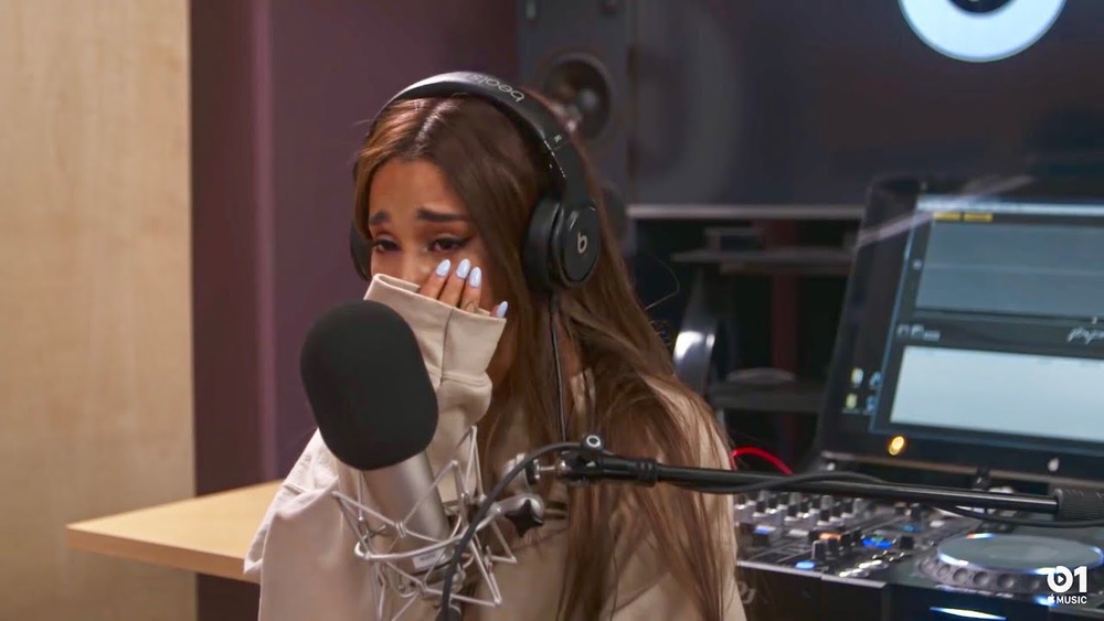 Ariana Grande crying during Beats 1 interview