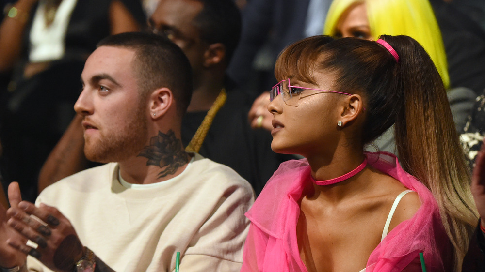 Ariana Grande and Mac Miller seated