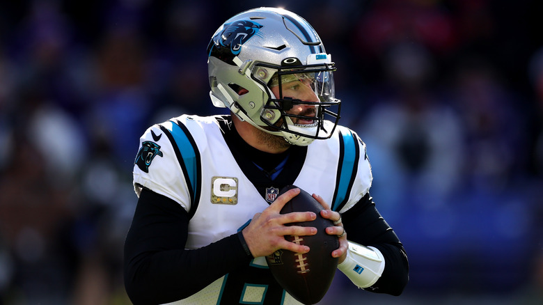 Baker Mayfield playing football for the Panthers