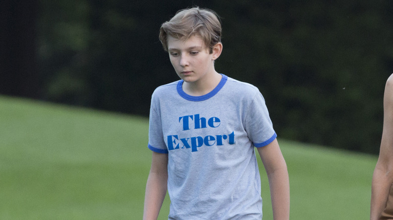 Barron Trump walking