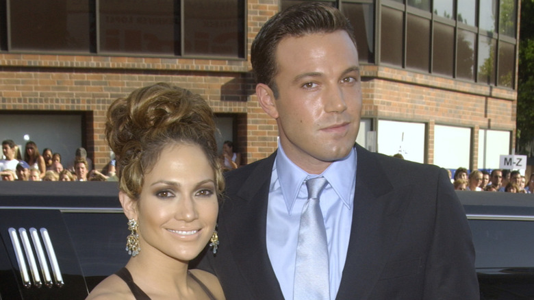 Ben Affleck and Jennifer Lopez smiling 