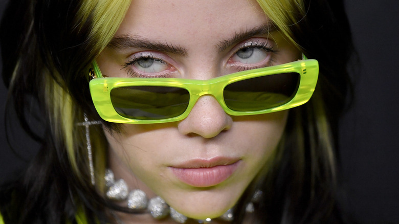 Billie Eilish neon green sunglasses