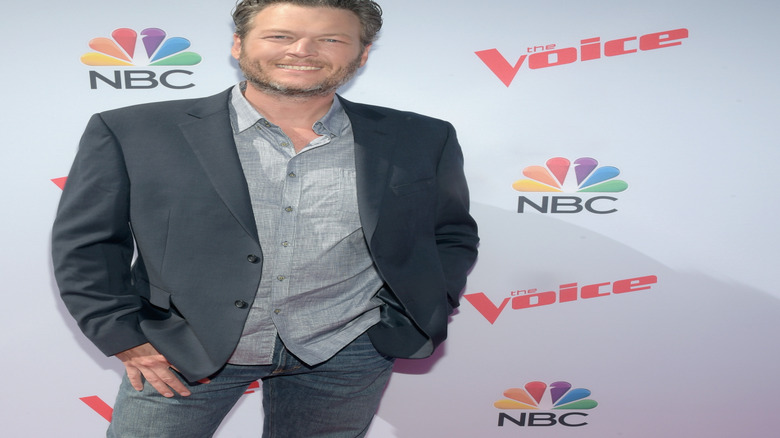 Blake Shelton poses during event for The Voice