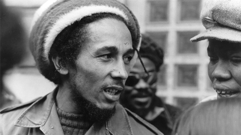Bob Marley outside at a London courthouse