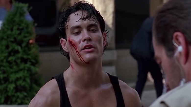 Brandon Lee with bloody face