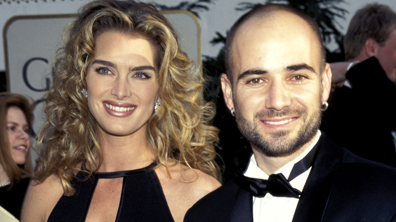Andre Agassi and Brooke Shields on a red carpet