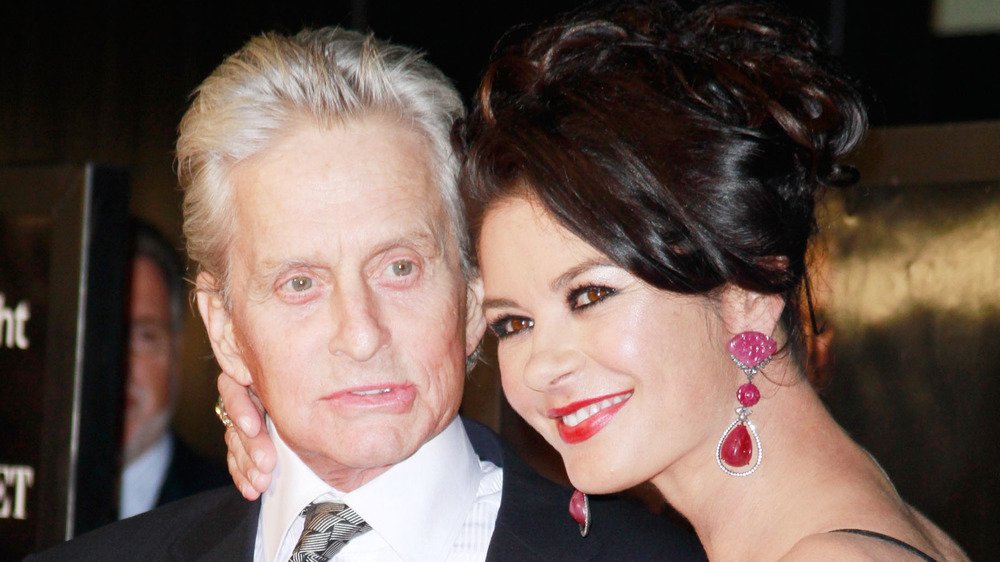 Michael Douglas and Catherine Zeta-Jones posing together