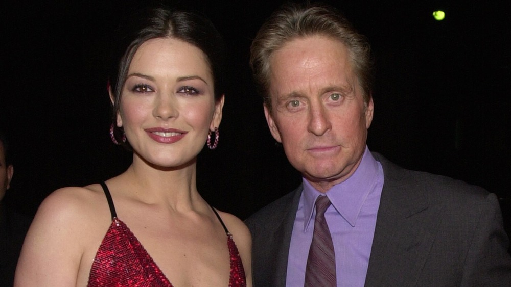 Catherine Zeta-Jones and Michael Douglas smiling