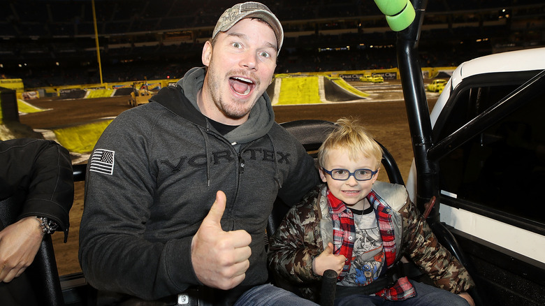 Chris Pratt and his son Jack looking happy together