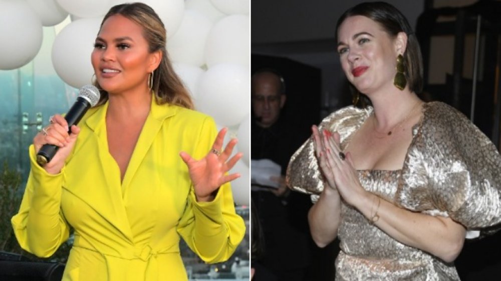 Split image of Chrissy Teigen and Alison Roman