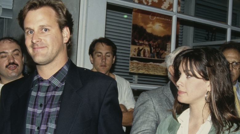 Dave Coulier and Alanis Morissette during the "Indian Summer" cast and crew barbecue