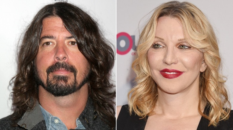 Dave Grohl and Courtney Love split image