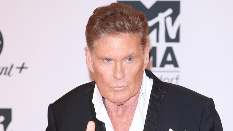 David Hasselhoff posing at the MTV Europe Music Awards