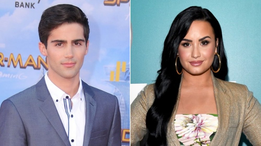 Max Ehrich and Demi Lovato, split image